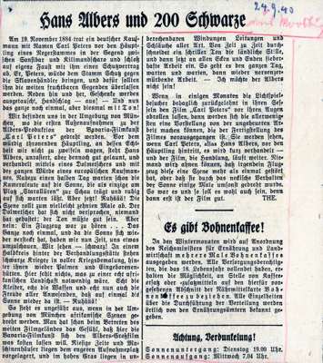 200 Schwarze zu Filmaufnahmen in Geisel-Gasteig