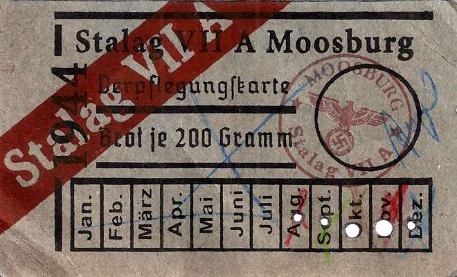 Stalag VII A 1944, Verpflegungskarte des Lagers f�r Brot