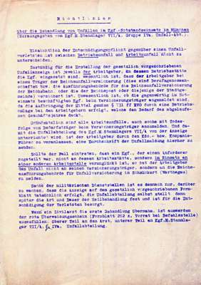 Stalag VII A  Richtlinien �ber die Behandlung von Unf�llen im Kgf.-Notstandseinsatz in M�nchen
