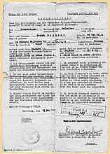 Vorderseite Bescheinigung Beurlaubung aus der Kriegsgefangenschaft Joseph Desseux