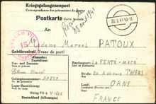 Kriegsgefangenenpost aus Stalag VII A - 1941, Marcel Patoux, Gefangenennummer 77829