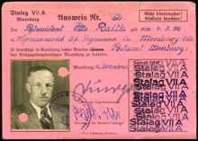 Stalag VII A, Lager-Ausweis Postassistent der Reichspost