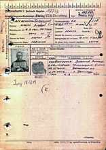Personalkarte 107733, GREBENNIKOW Aleksej, USSR