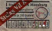 Stalag VII A, Verpflegungskarte des Lagers 1944 f�r Brot