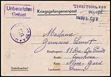 Kriegsgefangenenpost, Unbesetztes Gebiet Frankreich